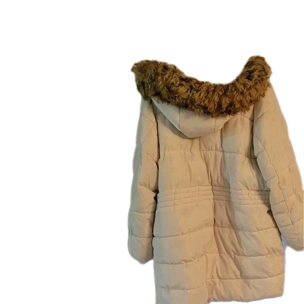 Lane Bryant Hooded Jacket with Side Pockets ivory puffer Size 14/16 coat vintage